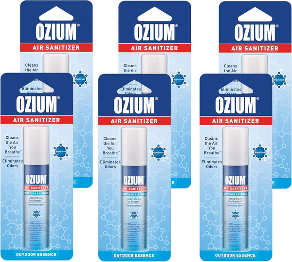 Ozium Air Sanitizer & Odor Eliminator for Homes, Cars, Offices, Outdoor Essence, 0.8 Oz (Pack of 6)