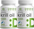 Eagle Shine Vitamins 2 Pack Antarctic Krill Oil - 1,000mg Per Serving, 480 Softgels - Mercury Free, Rich in Omega-3s,