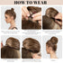 SARLA Dirty Blonde Hair Bun Extension, Drawstring Ballet Bun Hair Pieces Synthetic Updo Donut Chignon for Women, Girls