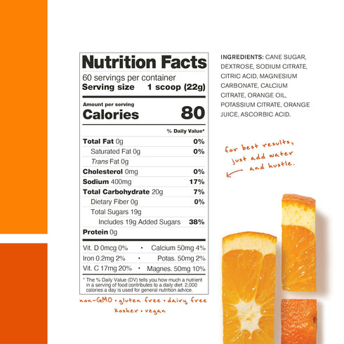 Skratch Labs Hydration Powder, Sport Drink Mix with Electrolytes for Exercise, Orange, 60 Servings, Non-GMO Vegan