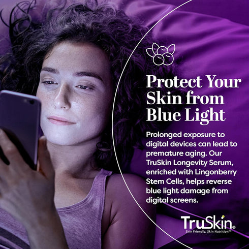 TruSkin Longevity Bakuchiol Serum - 1 fl oz Rejuvenating Face Serum with Lingonberry Stem Cells & Snow Algae