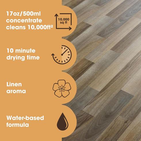 Furniture Clinic Laminate Floor Cleaner, 17oz / 500ml, Dilutes to Make 170 FL Oz, Quick-Drying with Linen Aroma