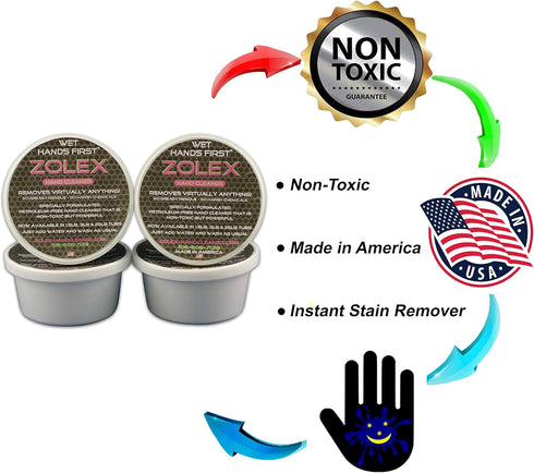 Pack Zolex Water Activated Hand Cleaner for Working Hands| Stain Remover for Heavy Duty Workers | Grease Remover