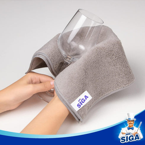 MR.SIGA Microfiber Cleaning Cloth - Pack of 6, Size: 13.8" x 15.7"