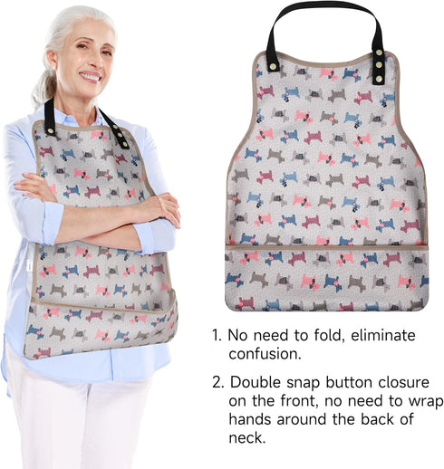 Set 3 of Reusable Waterproof Adult Bibs for Women - Senior Clothing Protectors