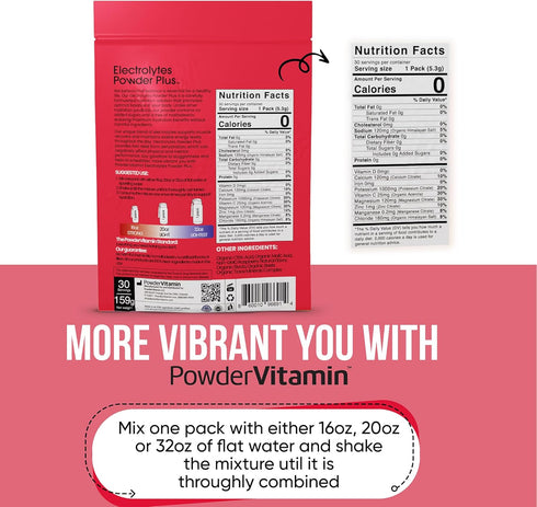 Electrolytes Powder Plus, Keto, Raspberry, Sugar Free, 1000mg Potassium, 120mg Calcium, 120mg Magnesium, Non-GMO, Zero