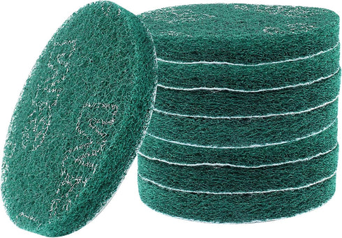8Pcs Scrub Pads: Round Scrubber Scouring Pads for Home Kitchen House Cleaning, Green