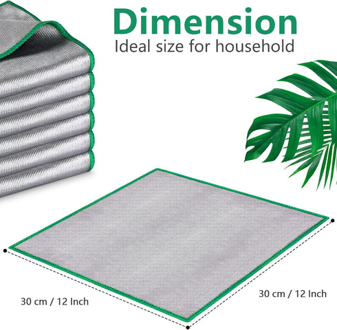 Glass Polishing Cloth: Streak-Free Miracle Cleaning Cloth, Lint-Free Microfiber Rags, Pack of 6, 12" x 12"