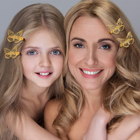WILLBOND 24 Pieces Gold Butterfly Hair Clips, Cute Hollow Metal Hairpins, 90s Hair Accessories for Women Girls
