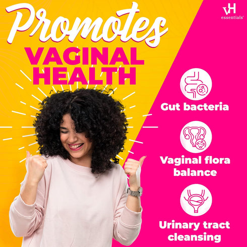 vH Essentials Probiotics for Women with Prebiotics, Cranberry & Vitamin C - 60 Capsules, Vaginal & Gut Health