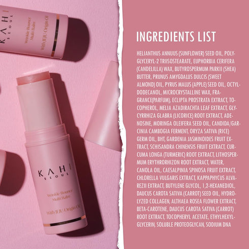 KAHI Wrinkle Bounce Multi Balm Facial Moisturizer | All-in-One Hydrating Lip Balm, Eye Cream, Neck Cream, Face Mist