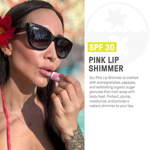 Raw Elements Organic Pink Lip Shimmer Zinc Oxide SPF 30+, 0.15oz