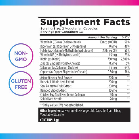 Livingood Daily Hair, Skin, & Nails Vitamins for Women & Men - 14-in-1 Supplement for Healthy Skin