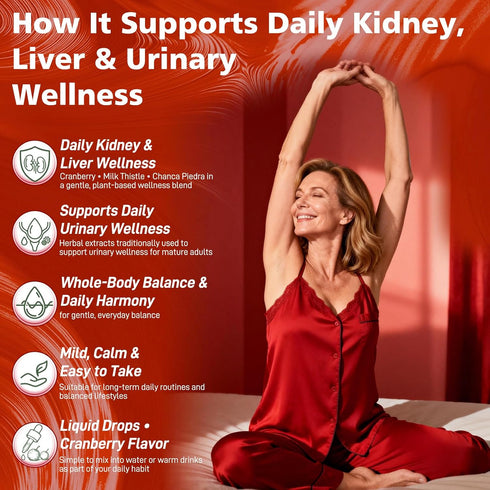 Tyrnixel 20:1, 60 mL Kidney Cleanse & Liver Support Liquid Drops with Cranberry Chanca Piedra & Milk Thistle, Herbal