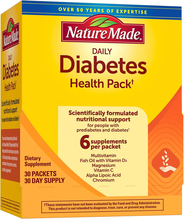 Nature Made Daily Diabetes Health Pack, Dietary Supplement for Nutritional Support - 30 Packets, 30 Day Supply