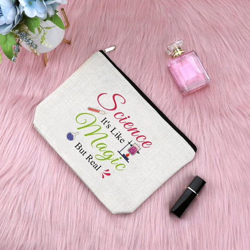 Science Gifts for Women - Makeup Bag for Science Teacher, Scientist, Physicist Graduation Gift, Travel Pouch