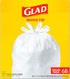 Glad Trash Bags, 13 Gallon Tall Kitchen Quick-Tie Garbage Bags, 68 Count, White, Pack May Vary