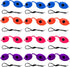 Super Sunnies UV Eye Protection Eyeshields, Tanning Bed Goggles, Red Light Therapy Glasses w/Strap, 12 Pack