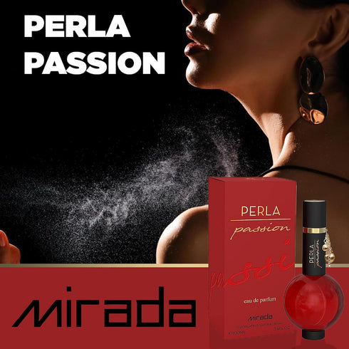 MIRADA Perla Passion Women's Eau de Parfum (EDP), 3.4 FL. Oz (100ml) with Notes of Pear & Jasmine
