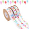 MAMUNU 3 Rolls Happy Birthday Ribbon, 3/5" and 1" Wide White Satin Polyester Ribbon for Gift Wrapping, 30 Yards