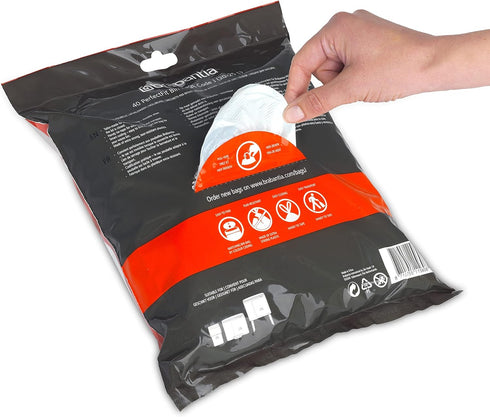 Brabantia PerfectFit Trash Bags, Size J, 5.3-6.6 Gal, Thick Plastic Liners with Drawstring (40 Bags)