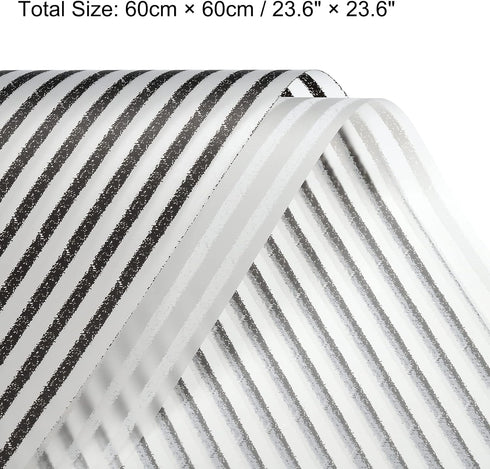 MECCANIXITY 40 Pcs Striped Matte Flower Wrapping Paper 23.6x23.6 Inch Waterproof for DIY Crafts, Gift/Gift Box Packaging Black White