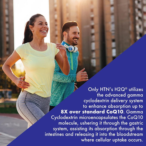 Health Thru Nutrition H2Q CoQ-10, 8X Higher Absorption, Vegan Certified, Cardiovascular Support, Pack of 60