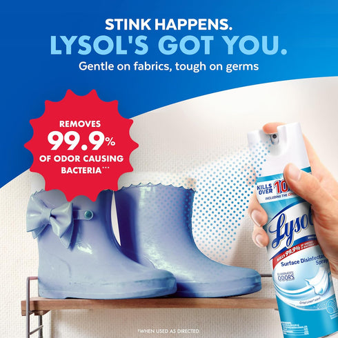 Linen,19 Oz (Pack 2) Lysol Disinfectant Spray, Household Essential Cleaning Supplies, Multi-Purpose Room Spray