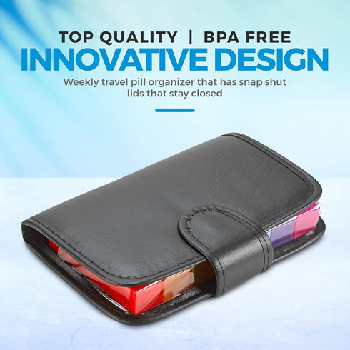 Weekly Travel Pill Organizer - Extra Large Pill Container Dispenser Case for 4 Times A Day, 7 Days a Week