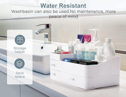 ONXE Makeup Organizer with Drawers, Large Capacity Countertop Organizer for Vanity and Bathroom Cosmetics