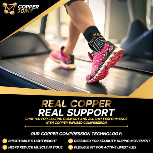 Copperfit Compression Ankle Brace for Women, Durable Design Foot and Ankle Support for Sports, Comfortable Fit