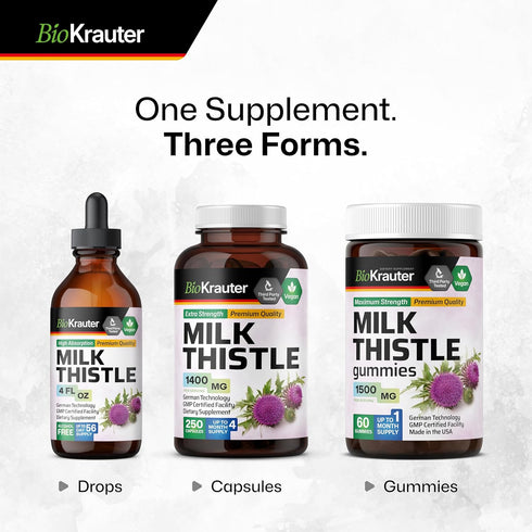 Organic Milk Thistle Liquid Extract 4 fl. Oz. - Silymarin Tincture for Liver Detox Drops, Liver Supplement