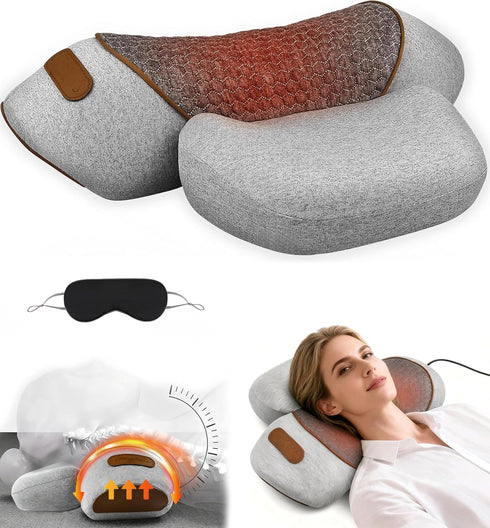 VANJUNBILL Neck Massager Pillow, 3-in-1 Neck Pillow, Massage Neck Hump for Shoulder Relief,Relieves