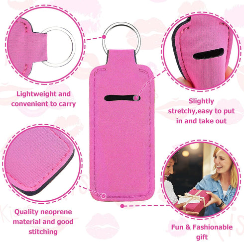 Tudomro 40 Pack Colorful Lipstick Keychain Holder with Clip for Women