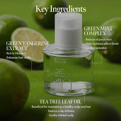 Lime Sunday Refresh Hair Essence - Vitamin C & Tea Tree Oil for Hair Vitality, 50ml / 1.69 fl. Oz