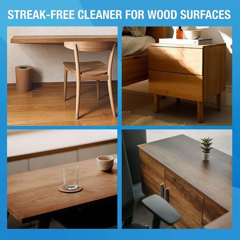 MiracleWipes for Wood Surfaces - Clean, Protect, and Polish Cabinets and Furniture - 30 Count
