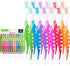 Extra Firm Toothbrush Set for Adults, Travel Toothbrush Kit, Hard Multicolor Denture Brush, 12 Pack