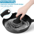 SUBEKYU Cast Iron Scrubber with Silicone Handle - Stainless Steel Chainmail Cleaner for Cast Iron Pans, Black