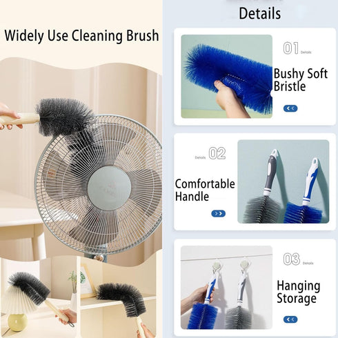 Fan Duster Cleaner Brush, Bendable Cleaning Brush for Tower Fans, Floor Fans, and Blinds, Gray