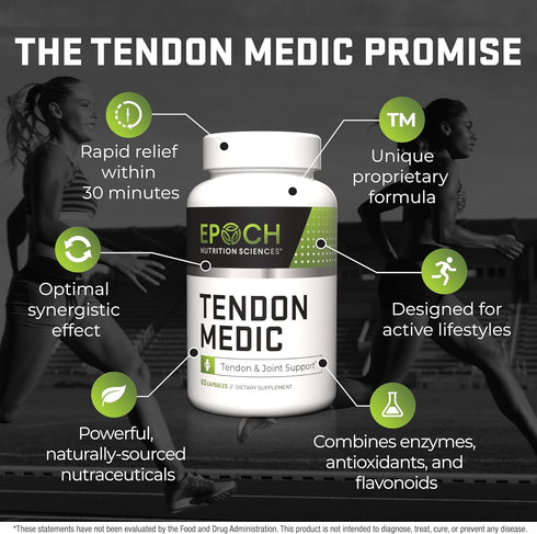 Tendon Medic Joint & Tendon Support Supplement - Natural Non-GMO Capsules for Mobility & Flexibility - 60 Caps