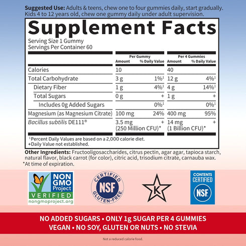 Dr Formulated Magnesium Citrate Supplement by Garden of Life - 60 Raspberry Gummies, Vegan, Gluten Free, Non-GMO