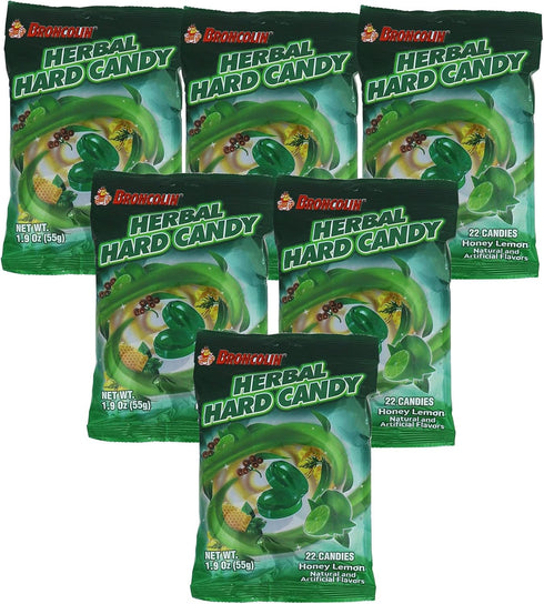Broncolin Honey and Herbal Extracts, Honey Lemon Flavor, 6-Pack of 22 Drops Each