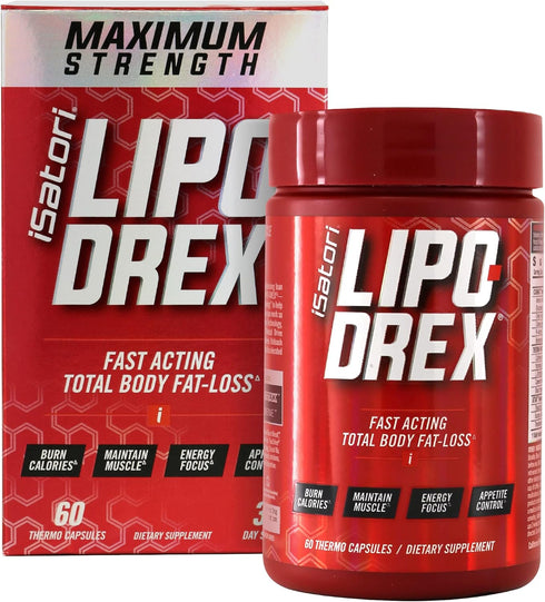 iSatori Lipo-Drex Fat Loss Thermogenic Formula - Fast Acting Total Body Fat Burner, 60 Capsules