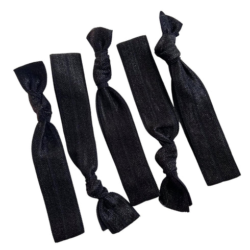 Kenz Laurenz Black Hair Ties, 20 Pack, No Crease Ouchless Elastic Ponytail Holders