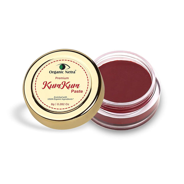Organic Netra Sindoor/Kumkum Paste | Waterproof, Smudge Proof, Long Lasting Deep Maroon Colour, 0.2 Oz