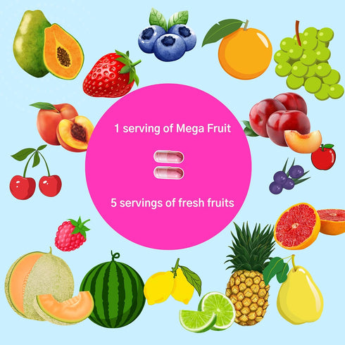 Consult Health Nature's Treasure - 60 Mega Fruit and 60 Veggie Capsules, 100% Whole Natural Superfood Nutrition