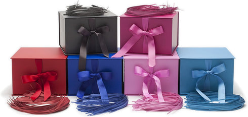 Hallmark Medium Gift Box with Lid and Shredded Paper Fill (Red 7 inch Box) for All Occasions