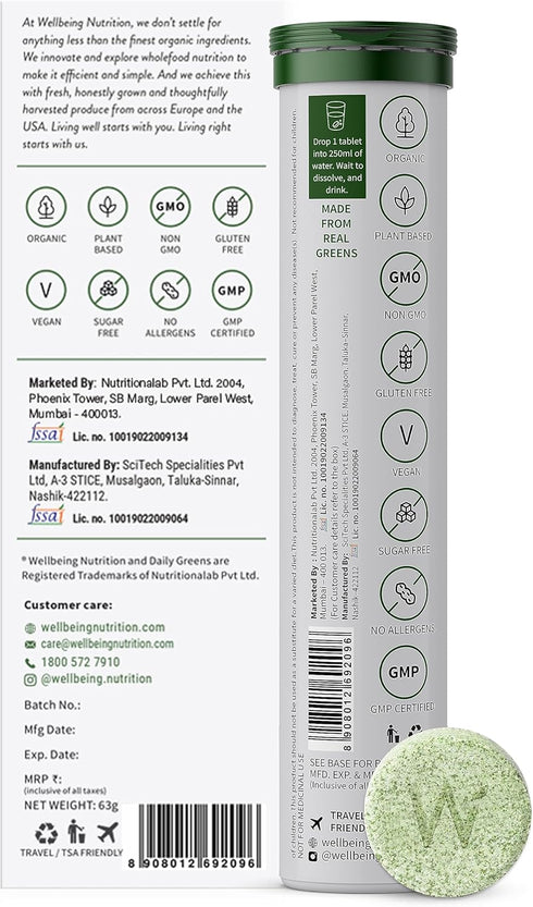 WELLBEING B6, B12 Immunity 39+ Antioxidants(15Tabs 2) (63 (Pack 2)) NUTRITION Daily Greens, Wholefood Multivitamin