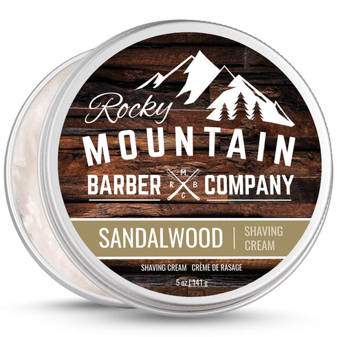 Shaving Cream for Men with Sandalwood Essential Oil, Thick Lather for Traditional and Cartridge Shaving
