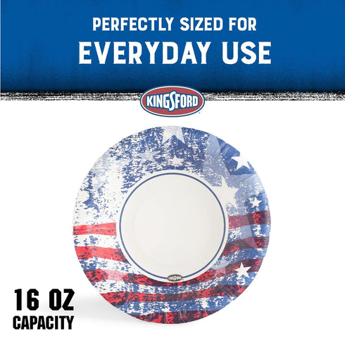 Kingsford Heavy Duty Soak Proof Paper Bowls, 16 oz, 40 Count for Barbecues, Picnics, Microwave Safe Disposable